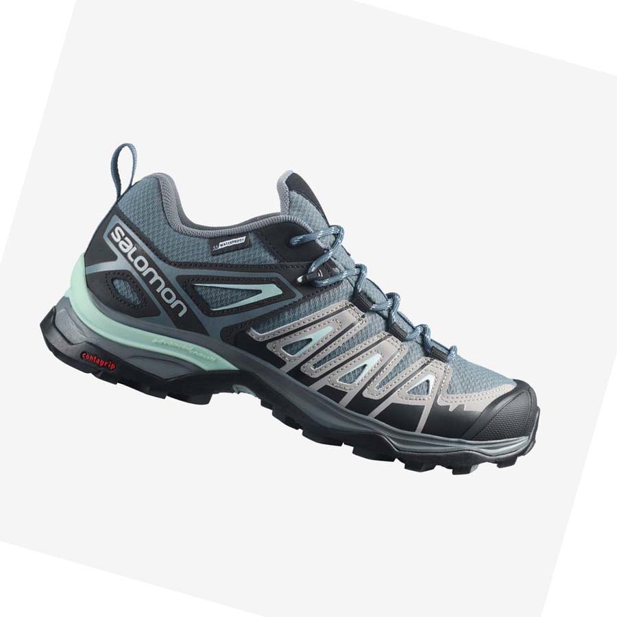 Salomon WoX ULTRA PIONEER CLIMASALOMON™ WATERPROOF Túracipő Női Zöld | HU 2831XYU